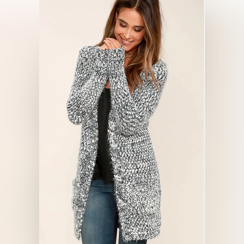 Forever 21 Black and White Cardigan Sweater